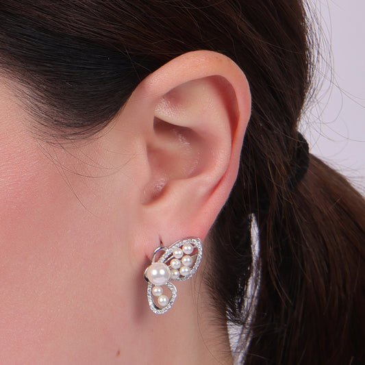 PEARL DROP BUTTERFLY EARRINGS