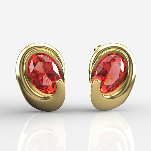 LUXURIOUS RED STONED EARRINGS