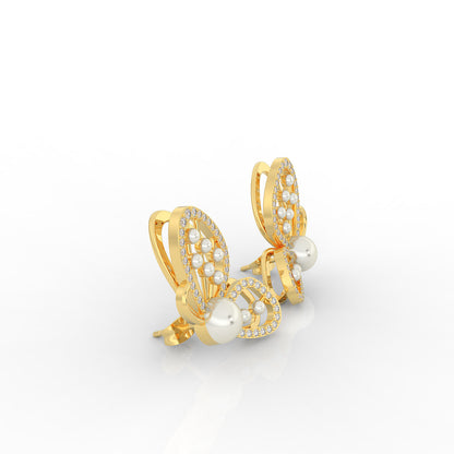 PEARL DROP BUTTERFLY EARRINGS