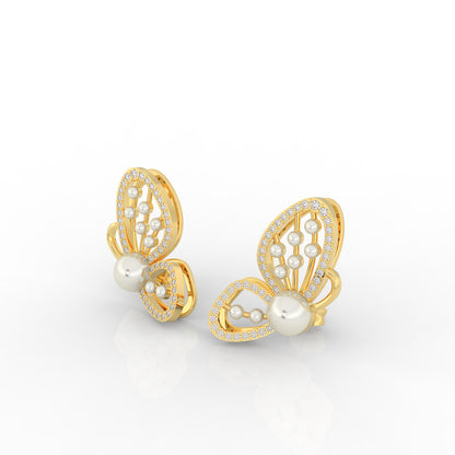 PEARL DROP BUTTERFLY EARRINGS